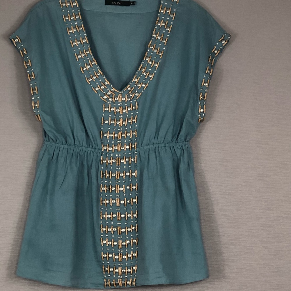 Unique Beaded Tunic. Sz M